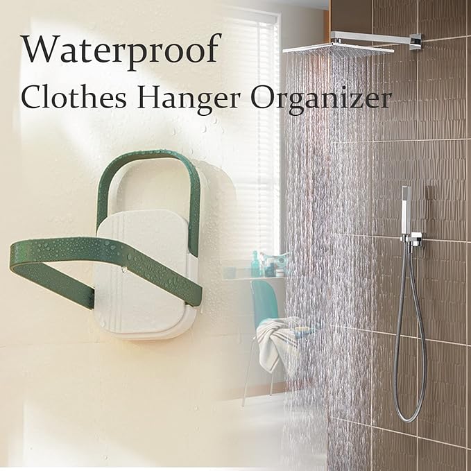 3PCS Clothes Hanger Organizer Rack Foldable Wall Mounted Clothes Hanger Clips, Storage Stacker Organizer for Laundry Room Balcony Bathrooms