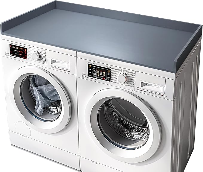 Washer Dryer Countertop, 27.5" x 54" Bamboo Washer and Dryer Countertop for Laundry Room Organization (Gray)