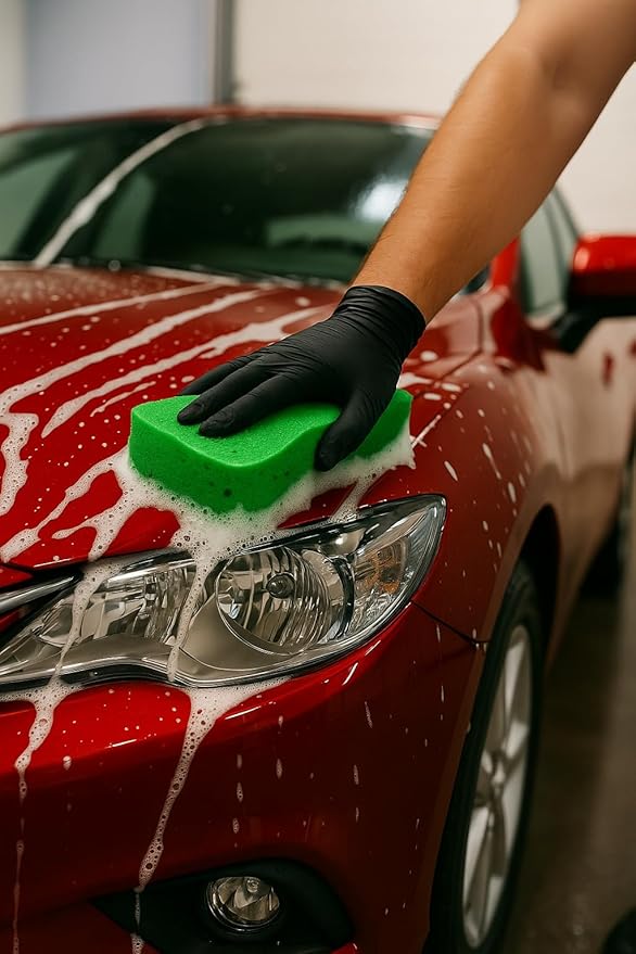 Multi-Purpose Sponges for Cleaning - Green 2 Pack, Large Sponges for Car Washing, Tile & Grout, All Purpose Cleaning