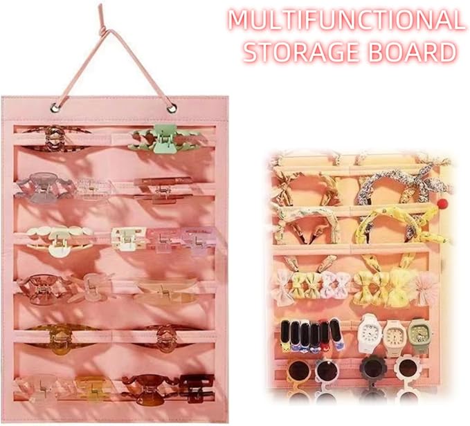 Hanging Claw Clip Organizer for Women Large Capacity Hair Bows Holder Hair Accessories Storage for Sunglasses, Hair Clips, Jewelry, Headbands, Claw Clips Organizer