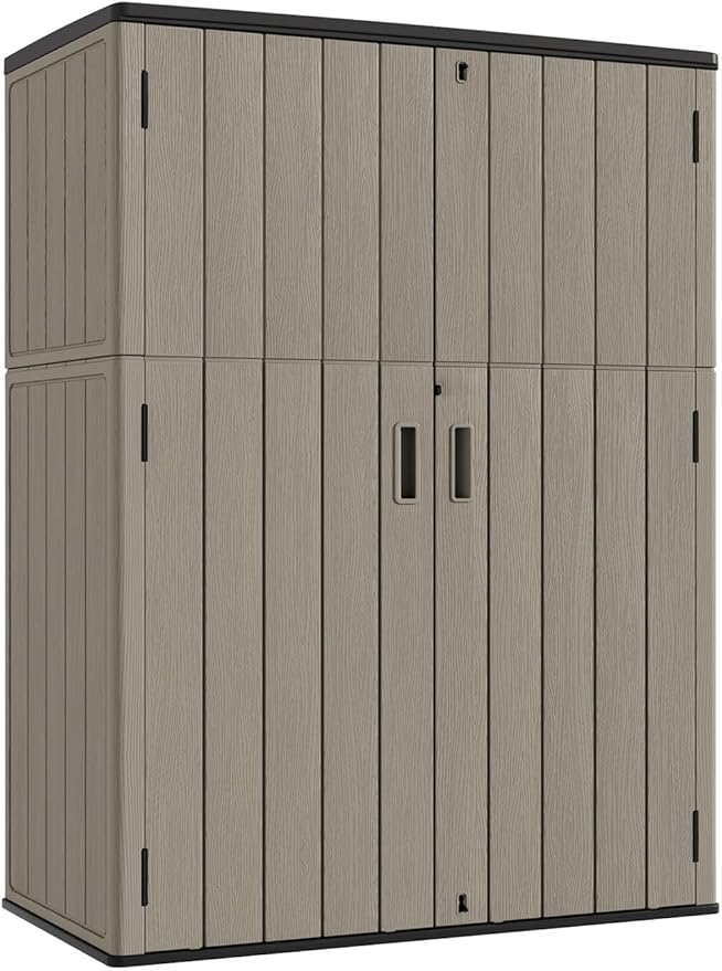 KINYING Metal Shelving Kit for 57 Cu.ft Vertical Storage Shed,with Screw and Nuts, 62” x 25” x 16”, Easy Assembly,Black