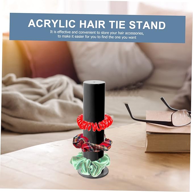 Acrylic Hair Tie Holder Stand Ponytail Holder Organizer Hairband Display Rack