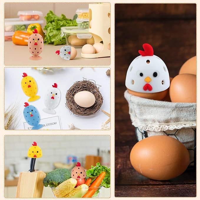 Egg Brush Cleaner, Egg Cleaner Scrubber for Fresh Eggs, Cute Chick Shaped Silicone Egg Washer, Reusable Multipurpose Washing Egg Tool for Fruits and Vegetables(Grey, 1 Set)