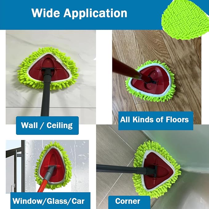 Spin Mop Heads Replacements for Ocedar Easywring 1 Tank System 3 Pack Chenille Mop Pad Spin Mop Refill for O Cedar Mop Head Replacement Green