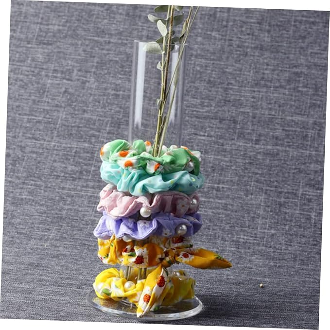 BESPORTBLE 2pcs Sturdy Acrylic Hair Tie Display Rack Hair Accessories Organizer Round Tube Design for Home Use and Jewelry Storage