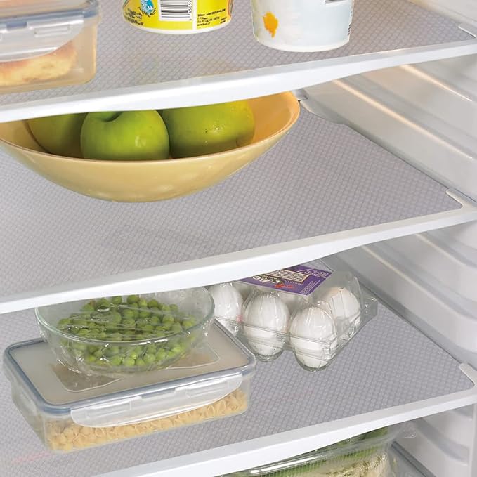 7PCS Shelf Mats Refrigerator Liners Washable Refrigerator Pads Fridge Mats Drawer Placemats Home Kitchen Gadgets Accessories Organization for Top Freezer(White)