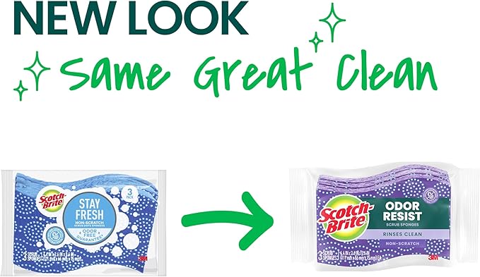 Scotch-Brite Scrub Dots Non-Scratch Scrub Sponge, Rinses Clean, For Washing Dishes and Cleaning Kitchen, 9 Packs of 4 Sponges (36 Total)