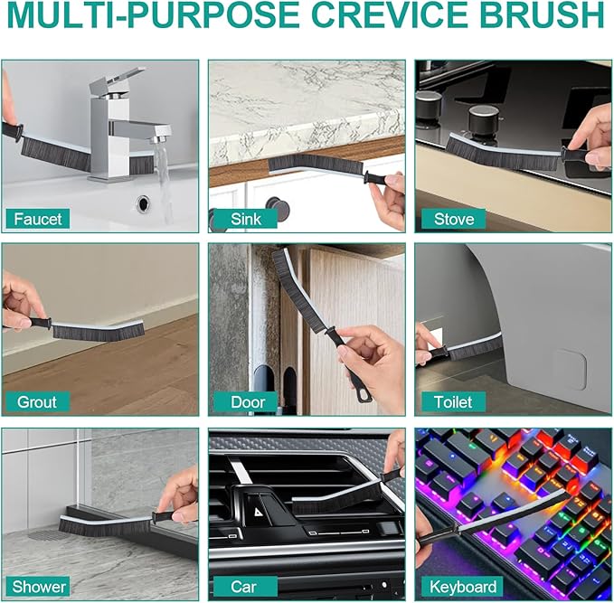 Crevice Cleaning Brush,New Multifunctional Gap Cleaning Brush Tool,Thin Scrub Brush Hard-Bristled Gap Scrub Brush for Bathroom Kitchen Tiles Window Door Slots(5pcs)