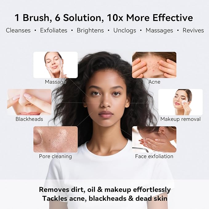 Electric Facial Cleansing Brush,Rechargeable Silicone Face Scrubber exfoliator,3 Speeds,Waterproof, Exfoliating & Massage,for Women Men Skincare, Romantic lavender Birthday Valentine's Day gift