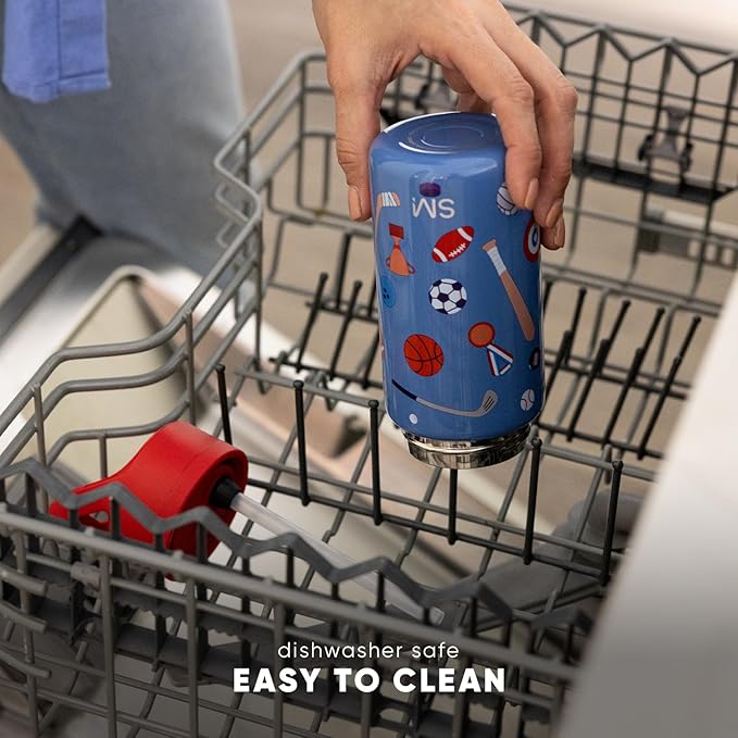 Simple Modern Kids Summit Water Bottle with Straw Lid | DC Comics Batman 14oz Stainless Steel Cup Insulated Tumbler for Boys, School | Batman POW!