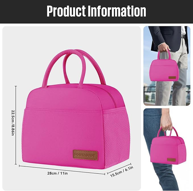 Lunch Bag Women/Men Lunch Box Women/Men (Rose Red)