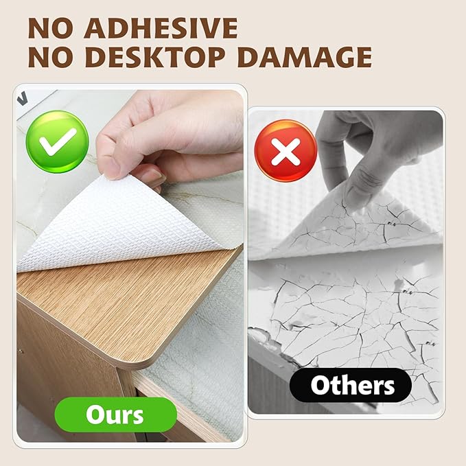 2-Layer Drawer and Shelf Liner for Kitchen Cabinet: 17.3in X 20Ft Non Slip Waterproof Shelf Paper Non Adhesive Refrigerator Liners Cyan Marble Easy Liners for Bathroom with Knife Tape Measure