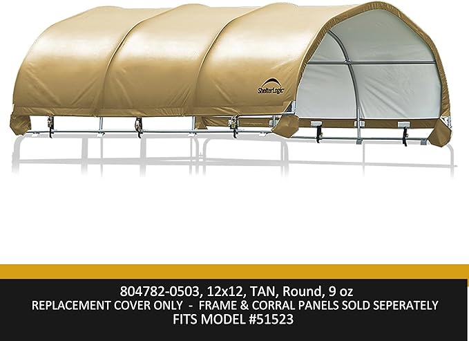 ShelterLogic Replacement Cover 804782-0503, 9 oz, Tan for Corral Shelter 51523 (Cover only Does not Include Frame or Corral Panels)
