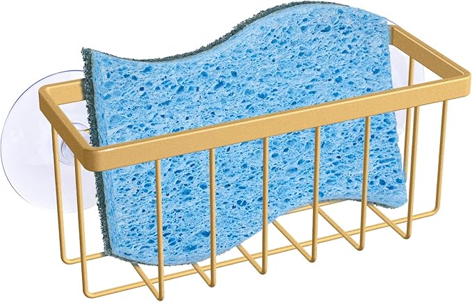 Gold Sponge Holder for Kitchen Sink,Kitchen Sink Sponge Holder,Sink Organizer(Gold)