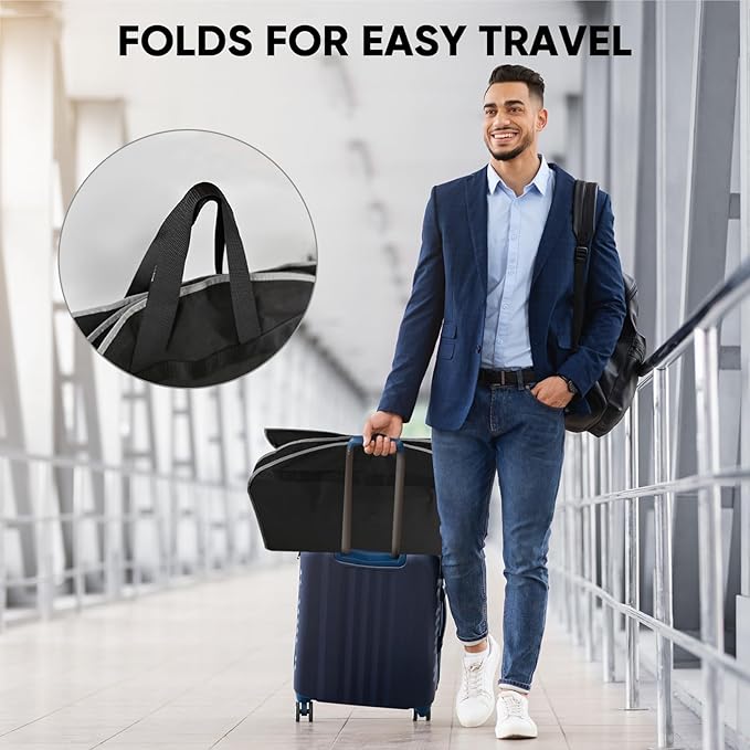 BALEINE 5PK Heavy Duty Garment Bag with Shoe Storage Travel Bag for Dresses, Suit, Coats Travel Essential (43", Black)