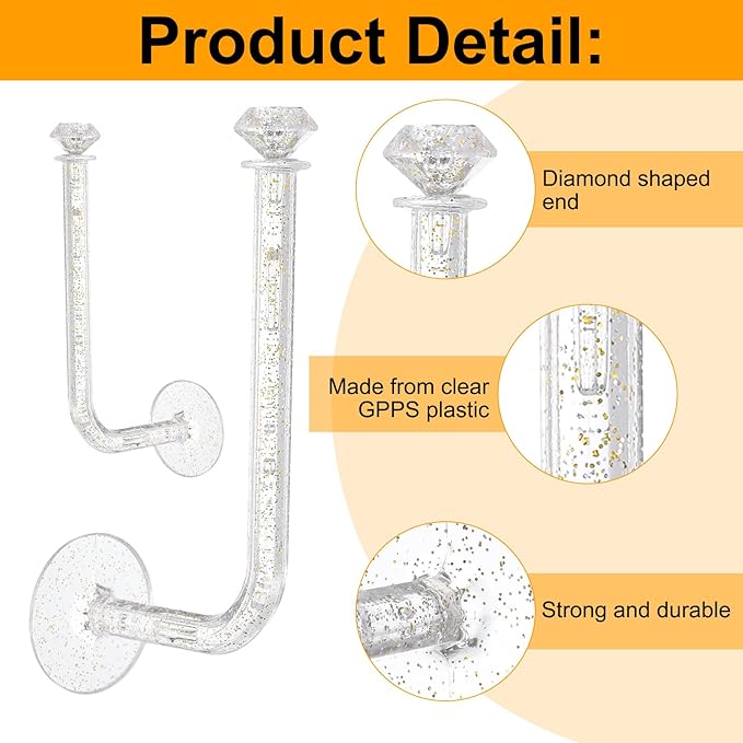 uxcell 4Pcs Headband Holder Organizer, Self Adhesive Scrunchie Holder Short Hair Accessories Organizer Storage Hair Ropes Bracelets Bangles Decor for Women and Girls, Clear