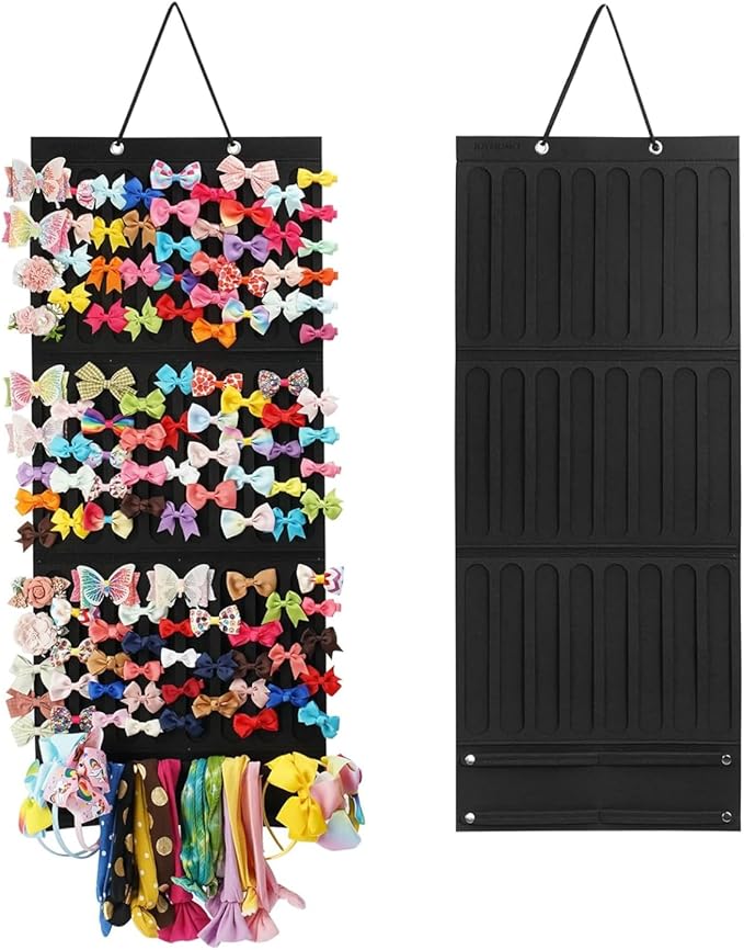 Hanging Claw Clip Organizer for Women Large Capacity Hair Bows Holder Hair Accessories Storage for Sunglasses, Hair Clips, Jewelry, Headbands, Claw Clips Organizer