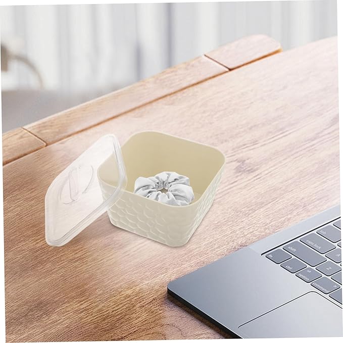Hair Accessory Organizer Plastic Storage Box for Hair Ties Clips Jewelry Elegant Desktop Container for Home Office Craft Storage