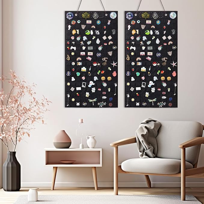2 PCS L-170 Slots Wall Hanging Brooch Pin Organizer,Pins Collection Display Case,Brooch Collection Storage Holder(Not Include any Accessories)