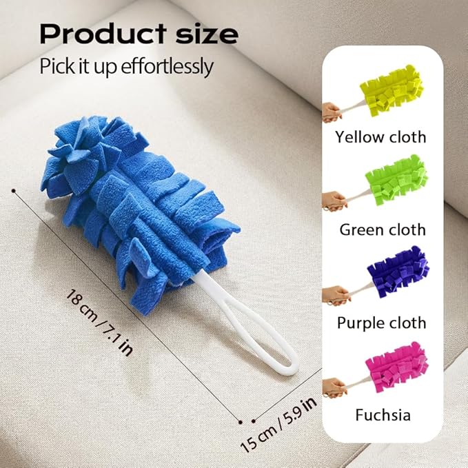 360° Electrostatic Duster Refills, 2026 New Washable & Reusable Microfiber Pads Fleece Duster Refill Compatible Tools for Cleaning Home, Blinds, Car, Pet, Furniture, Fans (Purple)
