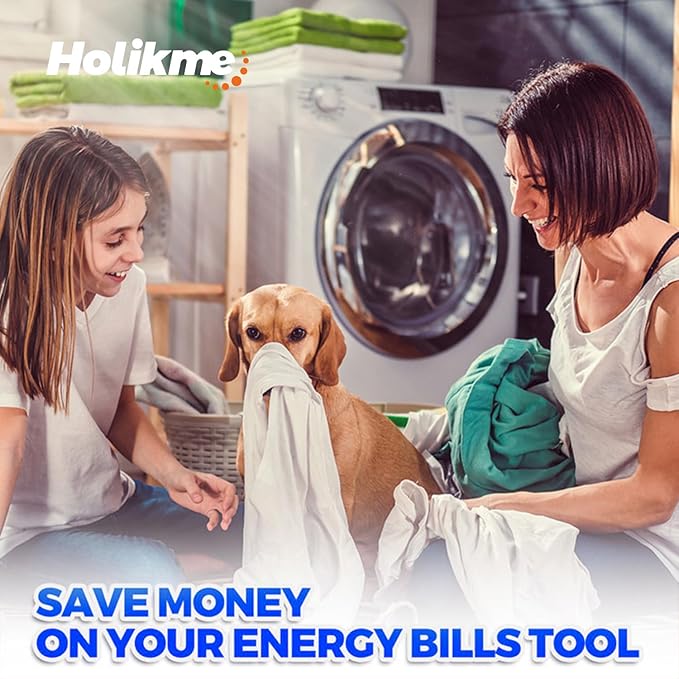 Holikme Dryer Vent Cleaner Kit Dryer Cleaning Tool Include Dryer Vent Brush, Omnidirectional Blue Dryer Lint Vacuum Attachment Dryer Lint Trap Brush, Vacuum & Dryer Adapters