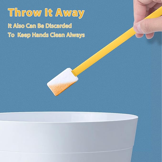 40pcs Crevice Cleaning Brush Tool, Disposable Toilet Brush for Toilet Seat Gaps, Crack and Crevice Cleaner Tool (Orange)