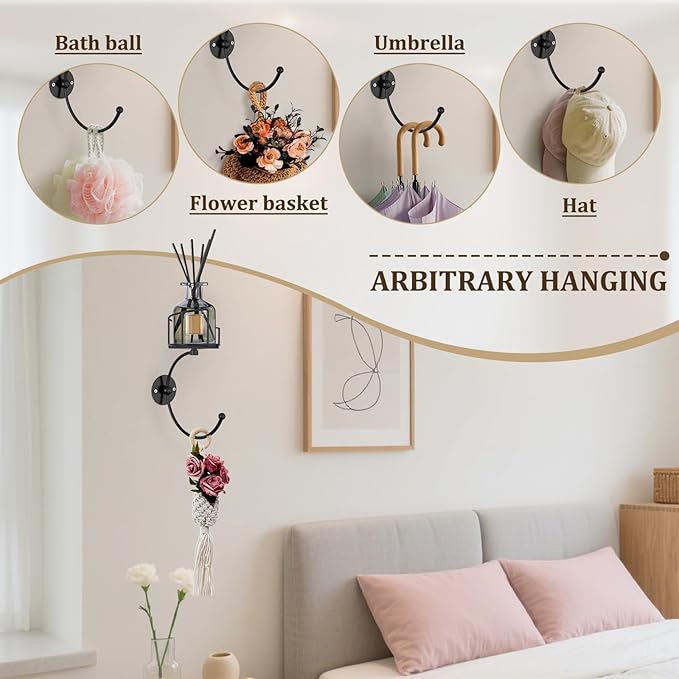 Hand Towel Holder for Bathroom with Vintage Wall Mounted Candle Holder, Rustproof Anti-Corrosion Alloy Unique Black Towel Hook, Sturdy Coat Hanger for Vintage Kitchen Bathroom Decor
