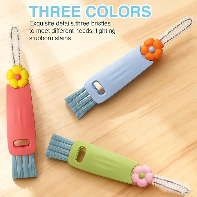 10 Pcs Bottle Brush and Lid Cleaning Brush Set, Long Water Bottle Straw Cleaner Brush for Wine Decanter Narrow Neck Bottles, Home Kitchen Crevice Brush Tools