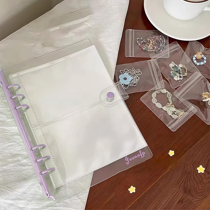 Travel Jewelry Organizer Book, High Capacity Clear Jewelry Storage Book with Portable Thick PVC Pouches,Jewelry Organizer Bags for Earrings Necklace and Rings