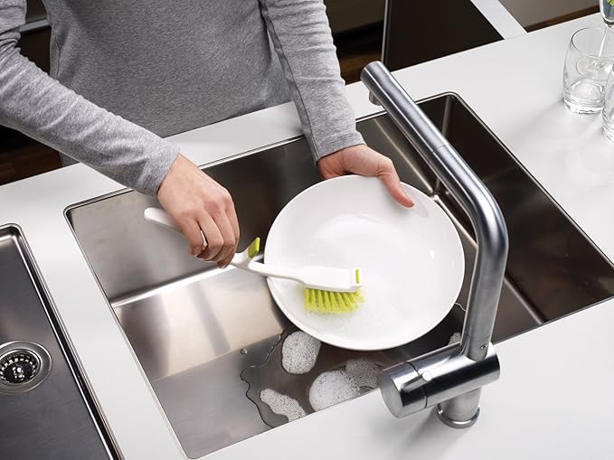 Joseph Joseph Edge Dish Brush with Integrated Sink Rest, Green