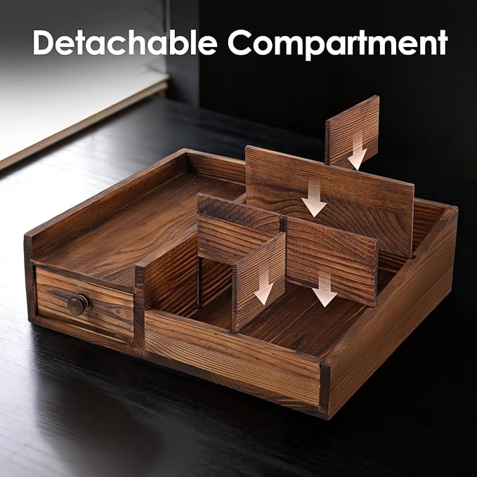 Organizer for Men,Bathroom Countertop Organizers,Perfume Organizer,Cologne Organizers,Bathroom Storage,Perfume Stand,Dresser Organizer,Gifts for Men,Dad Gifts,Adjustable Partition(Bourbon Brown)