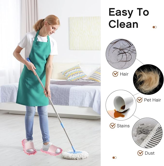 Jecery 2 Pairs Microfiber Cleaning Mop Slippers for Floor Cleaning House Mop Shoes Men and Women Washable Unisex Dusting Slippers Dirt Tool Supplies(Large,Gray, Pink)