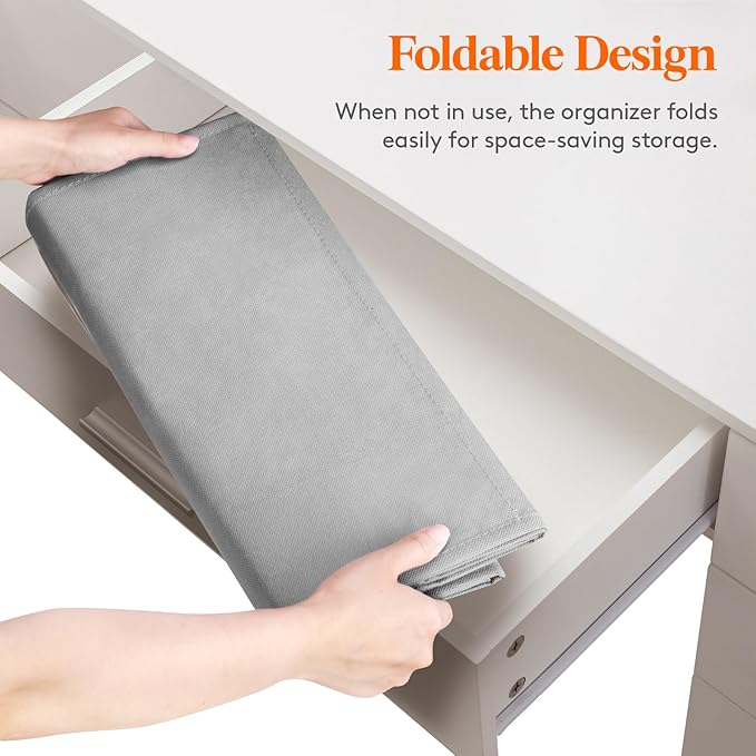 Lifewit 1 Pack Over the Door Organizer, Clear Window Hanging Storage with 4 Mesh Side Pockets, Anti Tilt 40 lbs Load Behind Door for Pantry, Nursery, Bathroom, Bedroom, Dorm, 5 Section, Light Gray