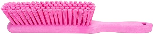 SPARTA Handheld Soft Counter Brush 8 Inch Bristle Span, Multi-Use Dust Brush with 5 Inch Handle for Tables, Countertops, and Delicate Surfaces, Polyester, Pink