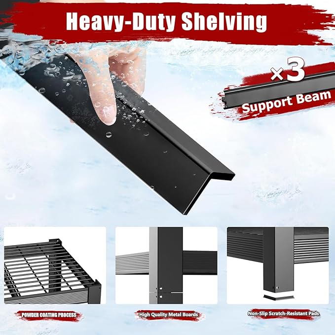 Heavy Duty Garage Shelving,5-Tier Storage Shelves(84" Hx24 Dx55 W),3050LBS Capacity Industrial Shelving Units and Storage,Adjustable Shelving Unit for Garage,Warehouse,Basement