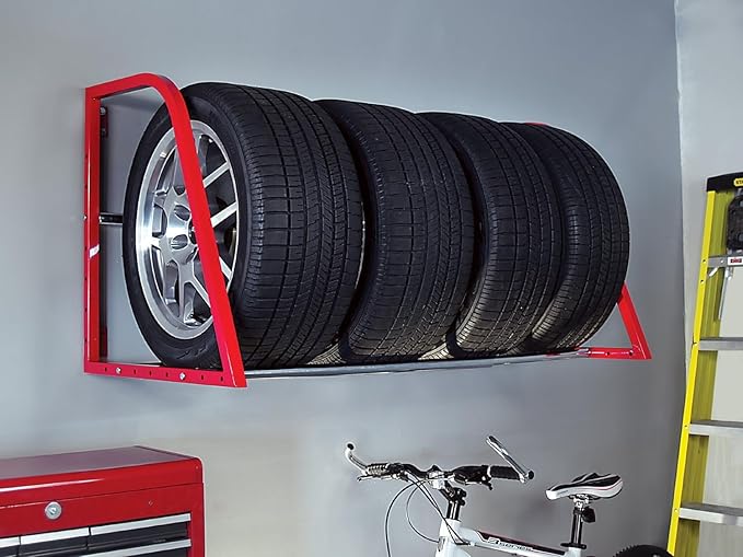 HyLoft Model 01012 Tire-Loft Multi Tire Storage System, 48-Inch wide by 36-Inch Deep,Red
