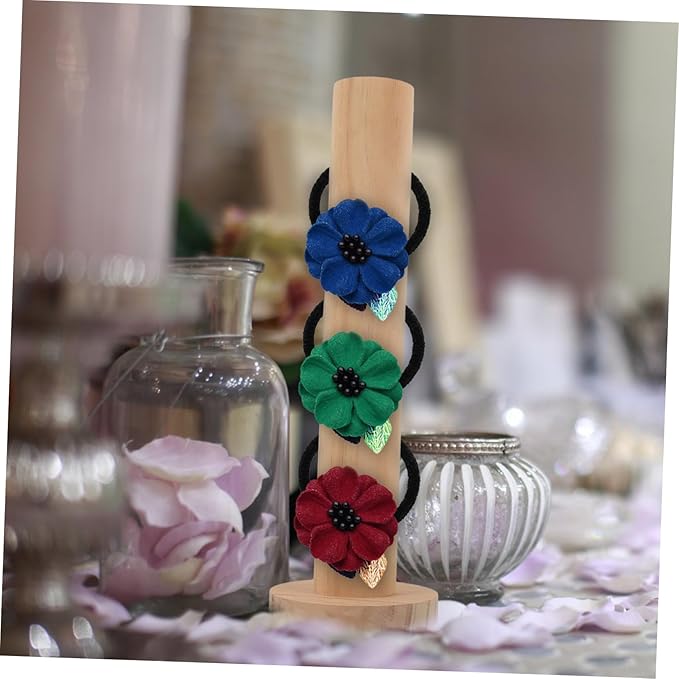VALICLUD Hair Accessories Organizer Solid Wood Display Stand Hairband Holder Hoop Storage Rack Hair Tie Stand for Home