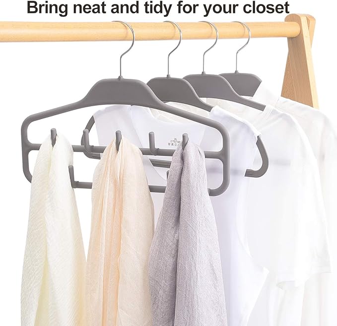 ELONG HOME Belt Hanger 2 Pack, Sturdy Belt Organizer with 360 Degree Swivel, Tie Rack with 11 Large Belt Hooks for Closet, Non Slip Rubberized Belt Rack, Gray