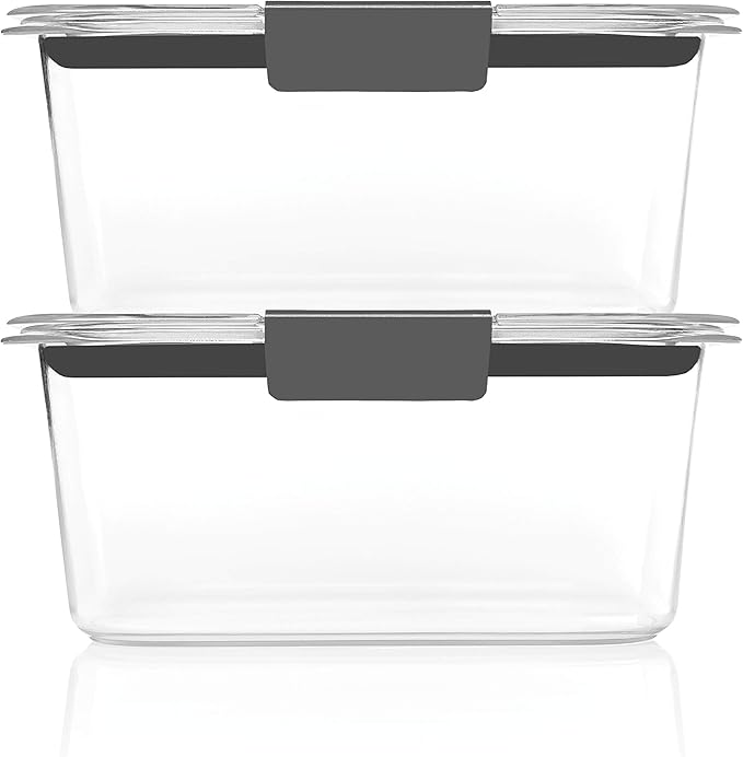 Rubbermaid Brilliance BPA-Free Food Storage Containers, Medium Deep, 4.7 Cup, Airtight & Leak-Proof, Microwave & Dishwasher Safe (Pack of 4)