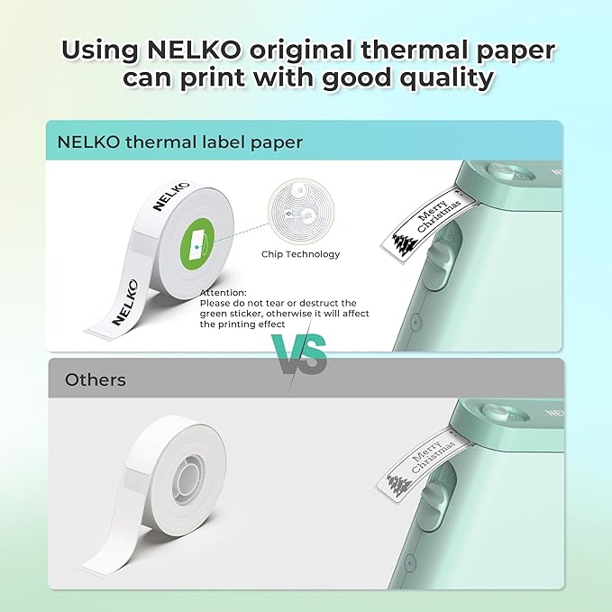 Nelko Label Maker Machine with Tape, P21 Bluetooth Label Printer, Wireless Mini Label Makers with Multiple Templates for Organizing Office Home, Green