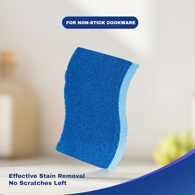 9 Pack 3-in-1 Scrub Sponge Variety Pack, Zero Scratch + Delicate Clean + Heavy Duty Sponges, Multi-Surface Safe Cleaning Tools for Kitchen, Bathroom & Household Use