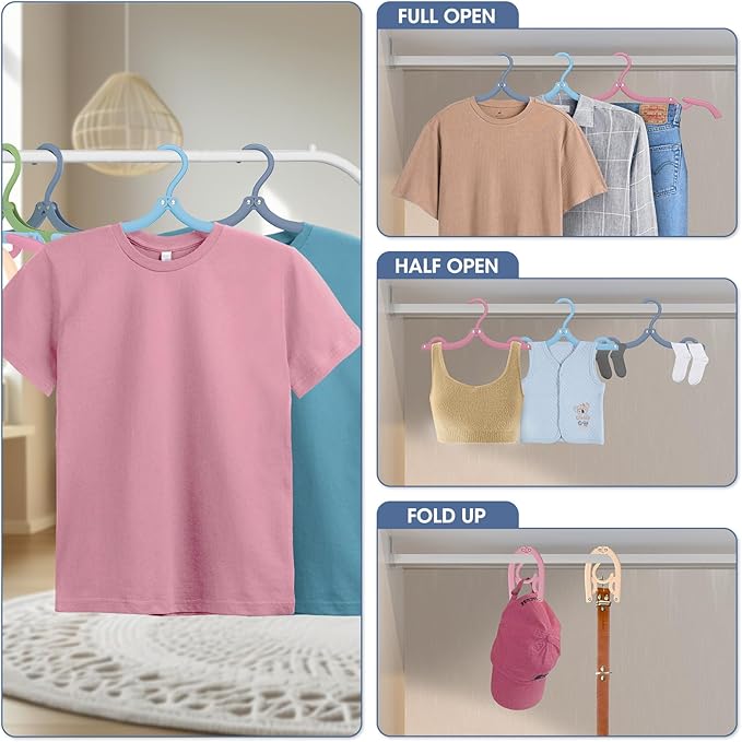40 Pcs Travel Hangers Portable Foldable Travel Hanger Organizer, Plastic Cruise Essentials Clothes Drying Rack Folding Hangers for Camping Flying RV Europe Vacation Essentials Suitcase, Multi