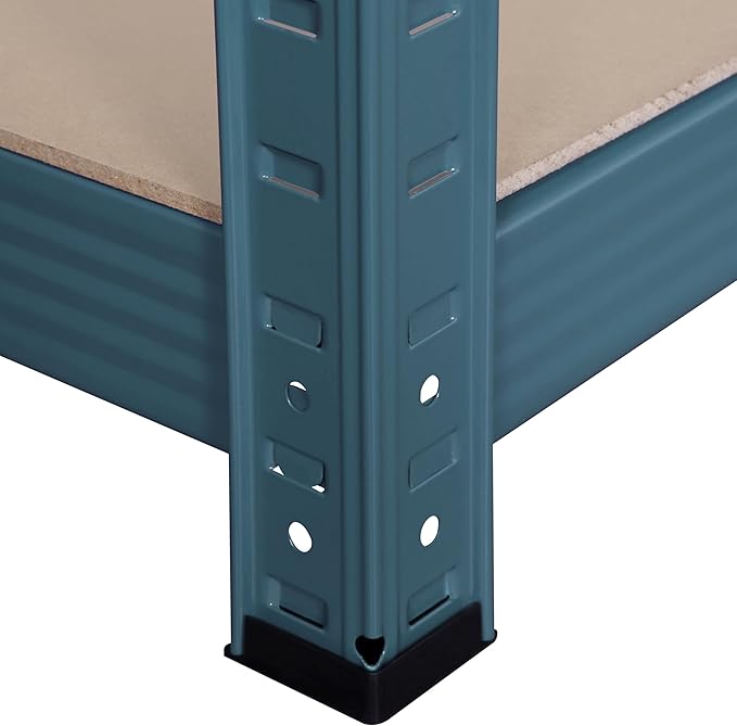 Topeakmart 5-Tier Utility Shelves, Metal Storage Shelves Garage Shelving Unit Adjustable Garage Storage Shelves Storage Racks Heavy Duty Shed Shelving- Neptune Blue, 35.5 x 16 x 71 Inch