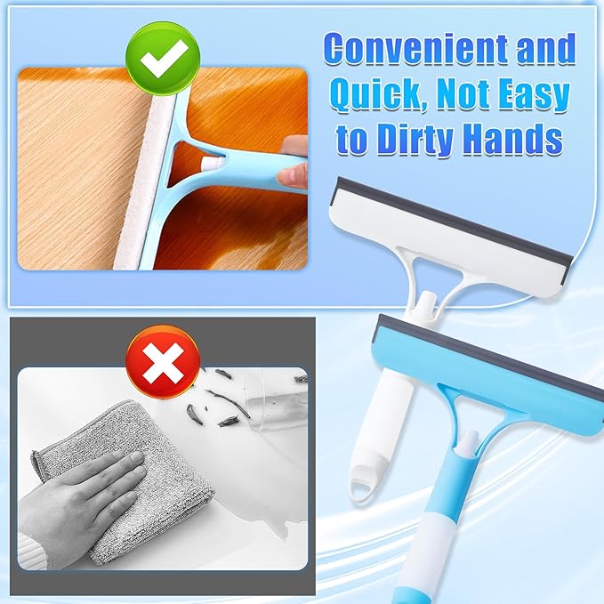 3 in 1 Spray Squeegee, 3 in 1 WindowSqueegee Cleaner, Spray WindowSqueegee Cleaner Tool with SprayBottle, for Car, Window (White)