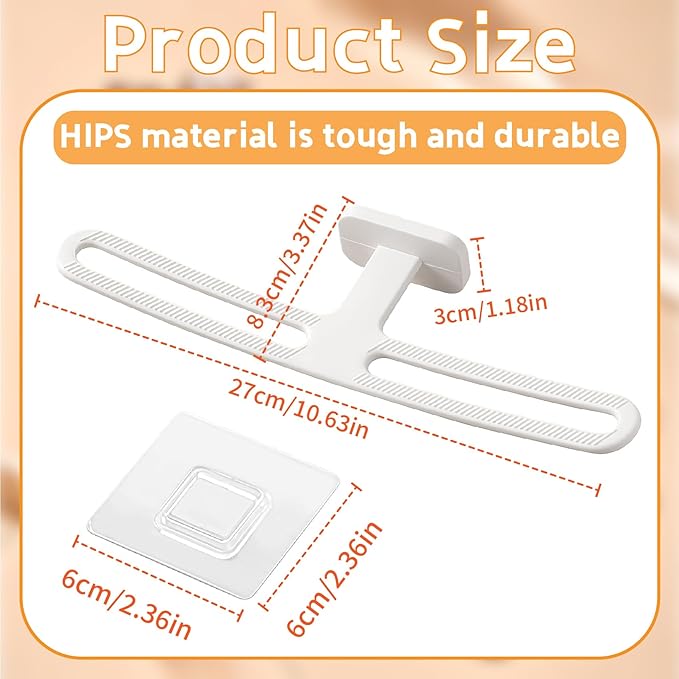 Headband Organizer Holder-Wall Mounted Hair Accessories Storage with Anti-Slip Strips Curved Design 10.6x3.26 inch Girls Baby Scrunchies hairband storage for Wall, Bathroom, Bedroom