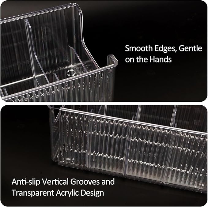 Clear Belt Organizer, Extendable Acrylic Belt Storage Holder with Adjustable Dividers, Belts Storage Container for Drawer and Closet Organization
