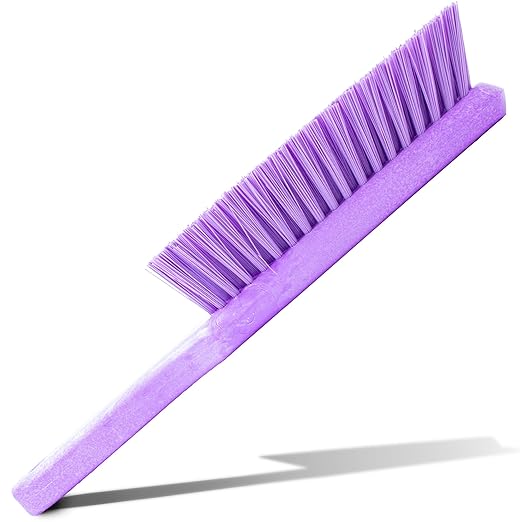 SPARTA Handheld Soft Counter Brush 8 Inch Bristle Span, Multi-Use Dust Brush with 5 Inch Handle for Tables, Countertops, and Delicate Surfaces, Polyester, Purple