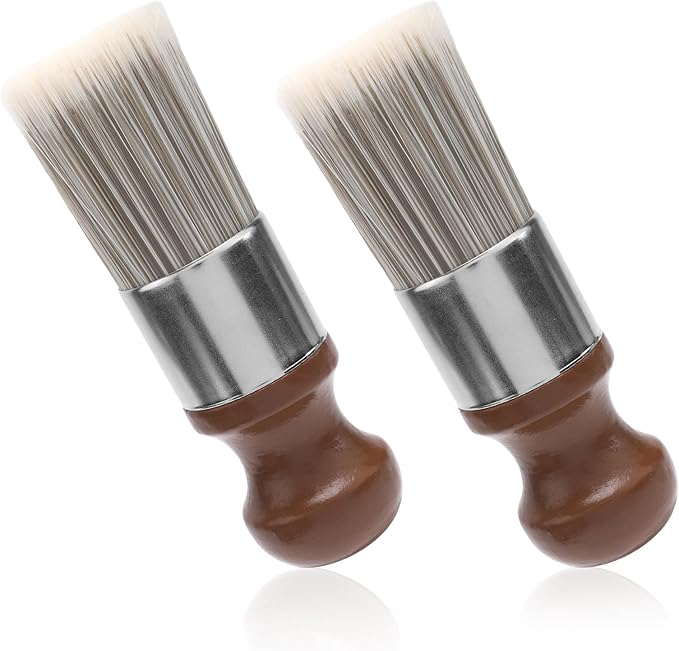 2pcs Salve Brush for Leather Furniture, Wood & Leather Cleaning Brush with Soft Nylon & Polyester Bristles, Brown