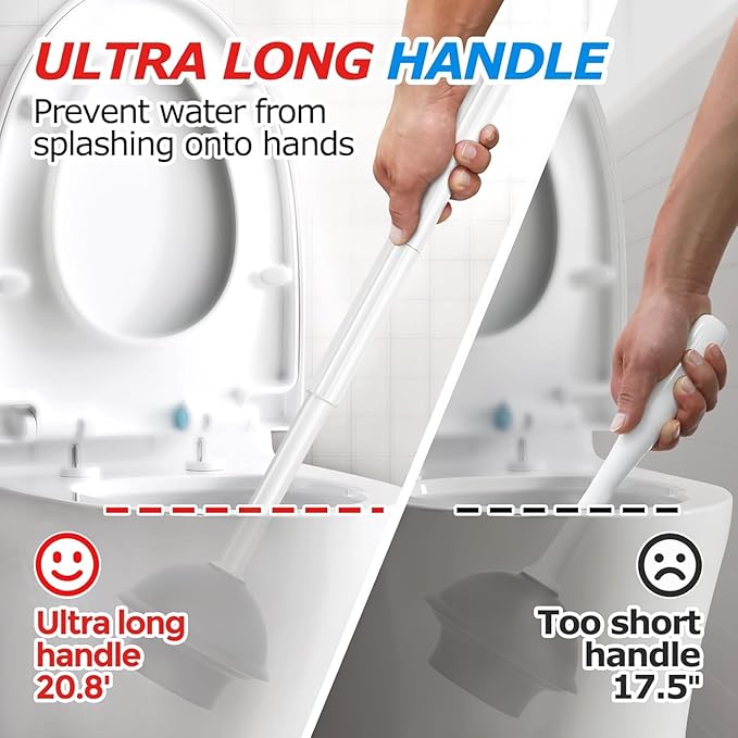 3 in 1 Toilet Brush and Plunger Set,Toilet Bowl Brush Plunger Set,Toilet Brush Plunger Combo,Cleaning Brush,Cleaning Supplies, Crevice Cleaning Brush, Bathroom Cleaning Tools, White
