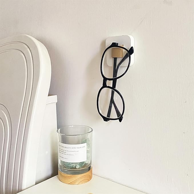 Sunglasses Organizer Wood Sunglasses Storage Wall Mounted Eyeglasses Holder Eyewear Display,Home Decor, (2pcs-White-Short-Sunglass Holder)